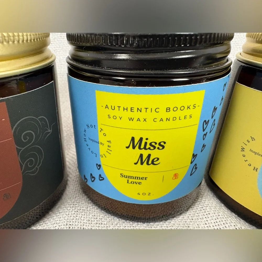 Authentic Books‎ Soy Candle Lot of 3 Book Lover Candles - Picture 3 of 5